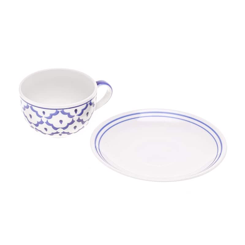 Novica Handmade Pineapple Look Ceramic Cup And Saucer