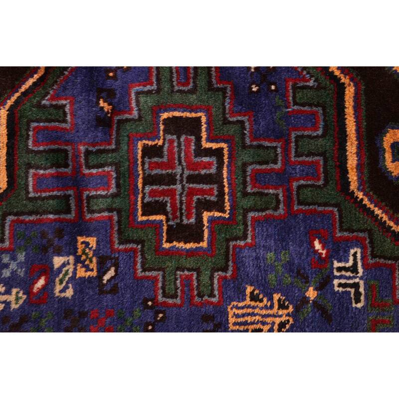 ECARPETGALLERY Hand-knotted Teimani Dark Blue Wool Rug - 3'7 x 6'6