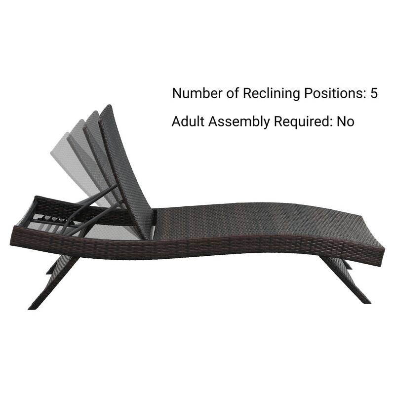 Outdoor Patio Lounge Chairs Rattan Wicker Patio Chaise Lounges Chair - Set of 4 - N/A