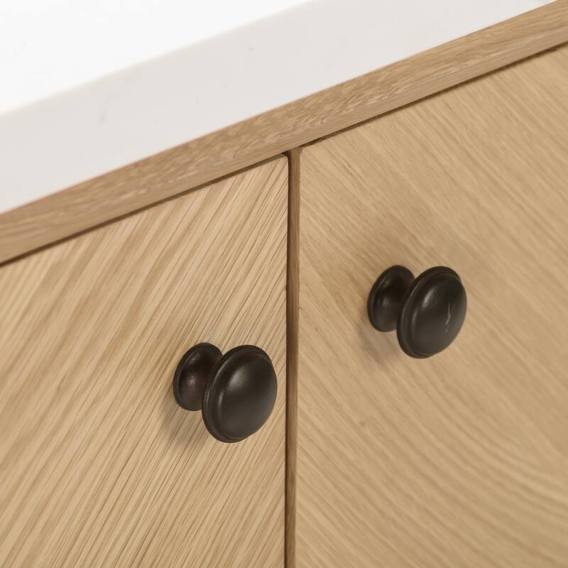 Avanity Adele 61 in. Vanity Combo in Natural Oak finish with Calacatta Quartz Top