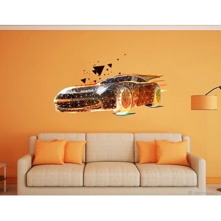 Stylish Car Mancave Polygonal Wall decal, Boys room, nursery wall