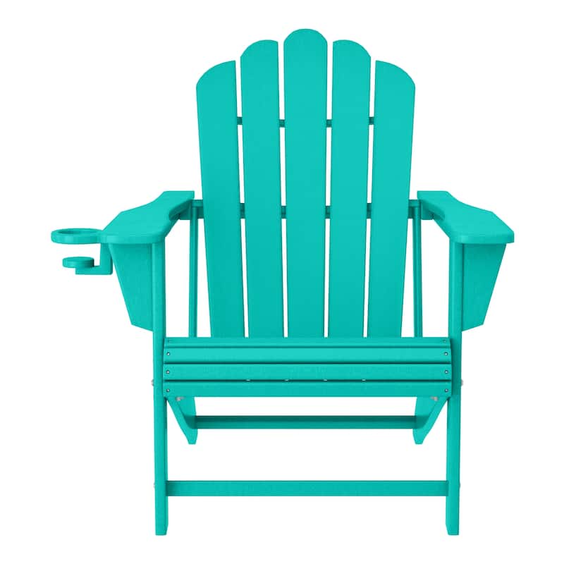 Aderson Outdoor Poly Adirondack Chair with Cupholders (Set of 2)
