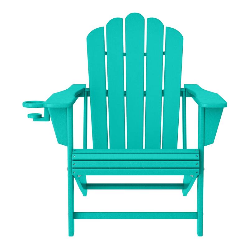 Aderson Outdoor Poly Adirondack Chair with Side Table and Ottoman 5-Piece Set