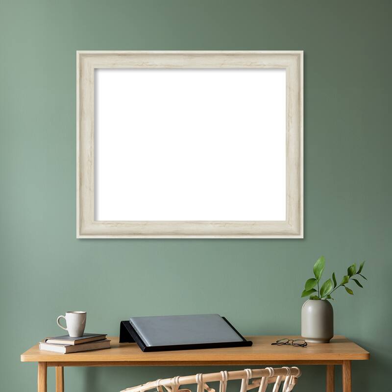 Amanti Art Regal Birch Cream Framed Dry Erase Magnetic Board
