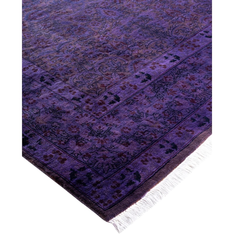 Overdyed One-of-a-Kind Hand-Knotted Area Rug - Purple - 4' 6" x 7' 0"