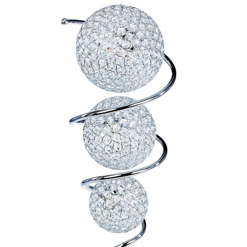 Chrystal Spheres Chrome 3-Dome Table Lamp - N/A