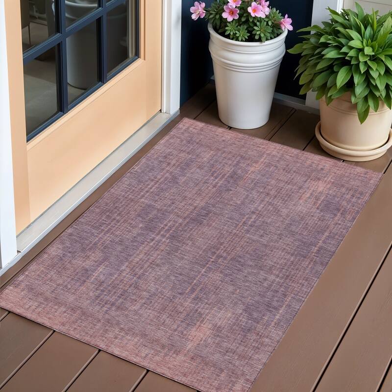 HomeRoots Striped Transitional Rectangle Outdoor Rug - 3' x 5'