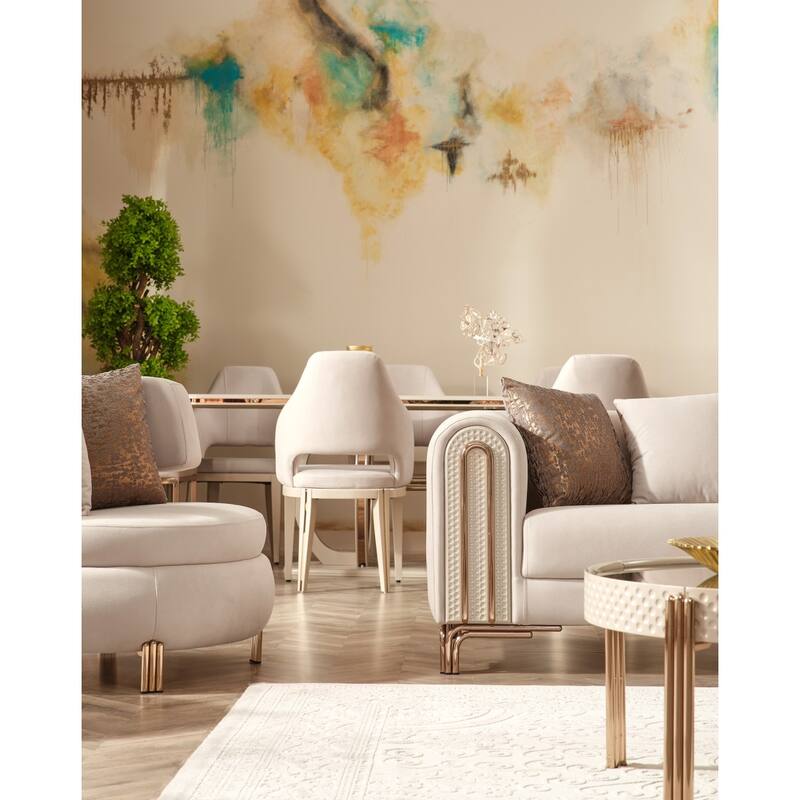 Portekiz 2-Pieces One Sofa One Chair Living Room Set, Metal Leg