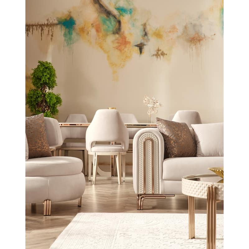 Pretoria 3-Pieces One Sofa One Loveseat One Chair Living Room Set, Metal Leg