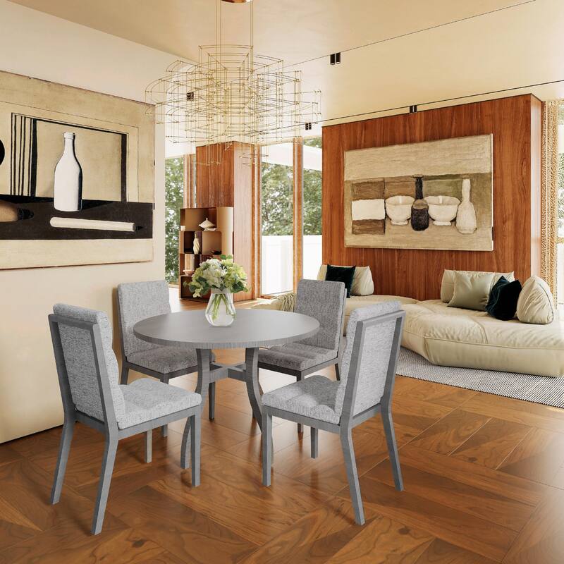 Comfy Tufted Chairs Set of 2 - Walnut Finish & High-Density Foam