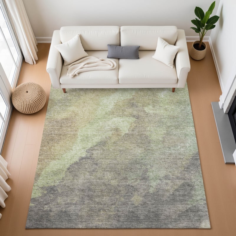 Premium Washable Super Soft Abstract Ombre Mayfield Rug - Aloe - 5' x 7'6"