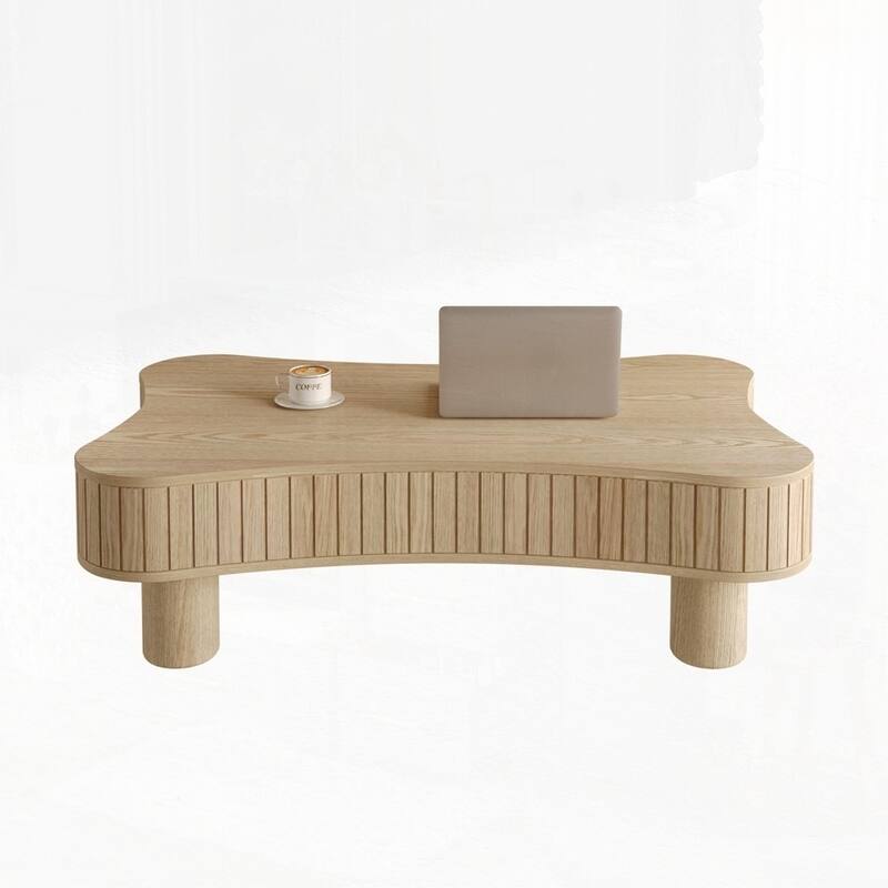 Lift Top Coffee Table with Fluted Panel Hidden Storage