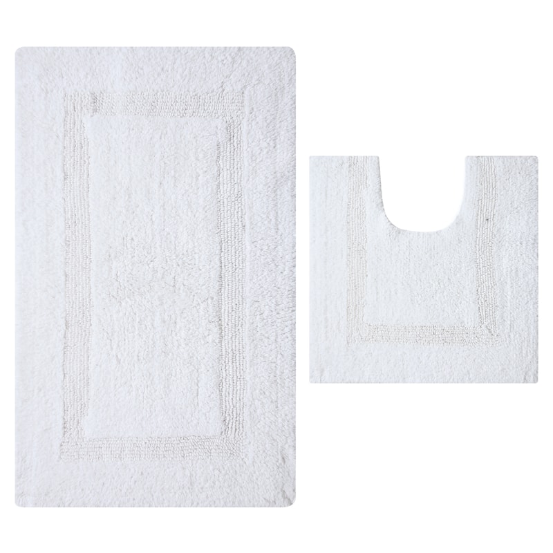 Fabstyles Soft & Absorbent Reversible Cotton Bath Rug Set of 2