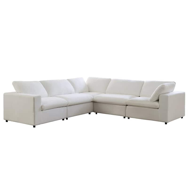 Lesly Free Assembly Sofa Feather Filled Comfort Sofa