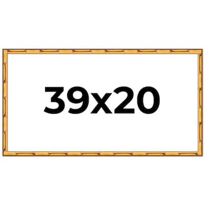 39x20 Frame Gold Bamboo Picture Frame Modern Photo Frame Includes UV Acrylic Shatter Guard Front Acid Free Foam Backing Board