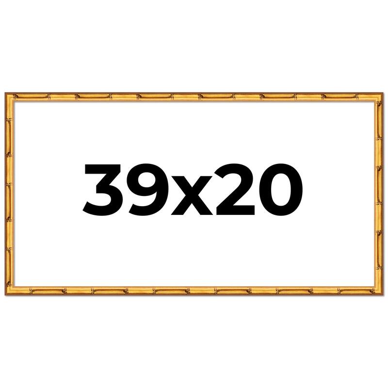 39x20 Frame Gold Bamboo Solid Wood Picture Frame | 1 Inch Moulding