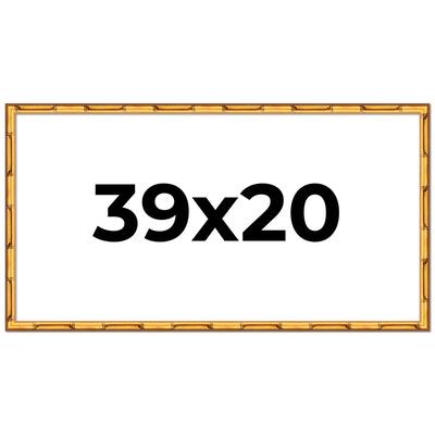 39x20 Frame Gold Bamboo Solid Wood Picture Frame | 1 Inch Moulding