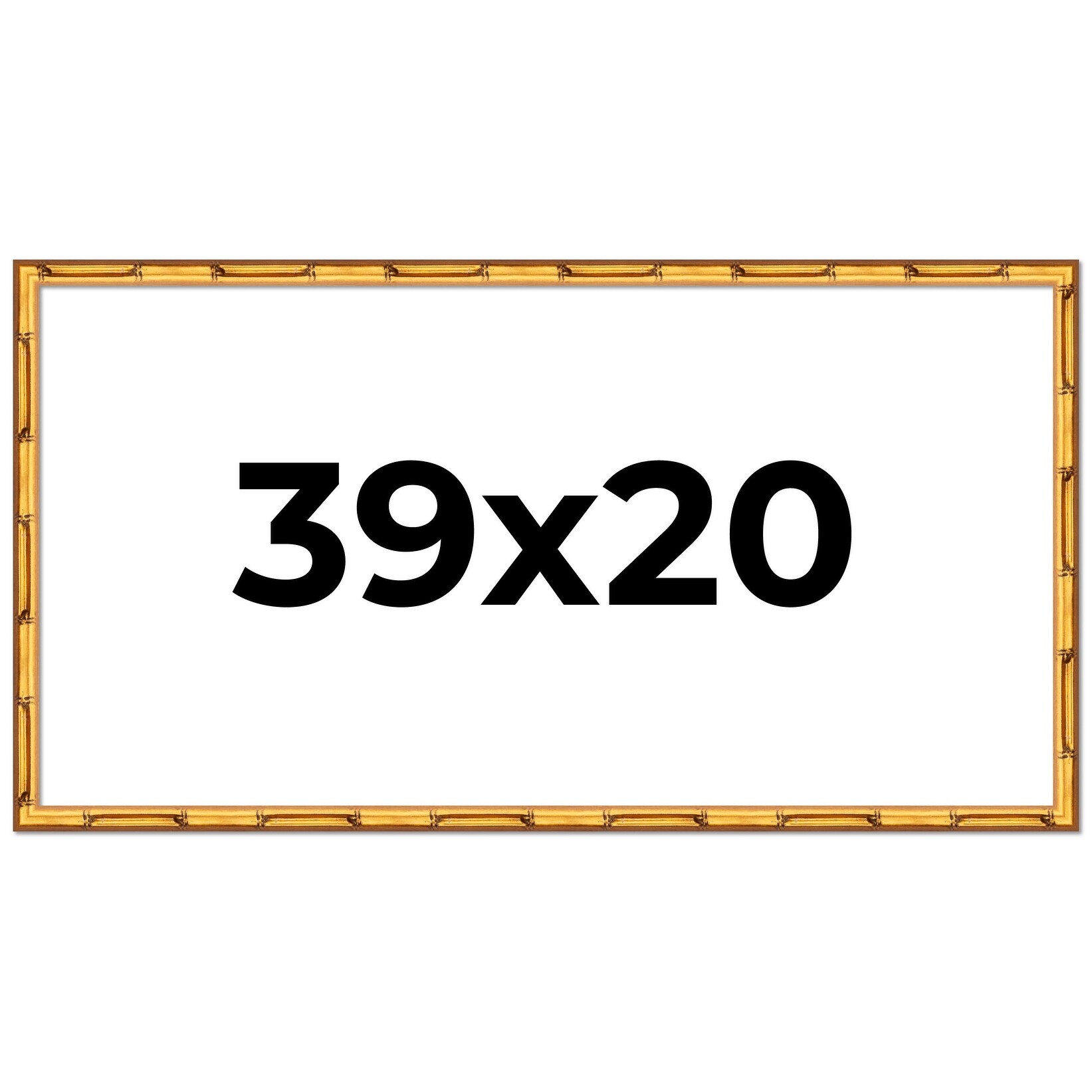 39x20 Frame Gold Bamboo Solid Wood Picture Frame | 1 Inch Moulding