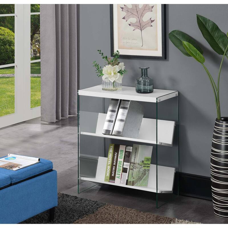 Convenience Concepts SoHo Glass Bookcase - White/Glass