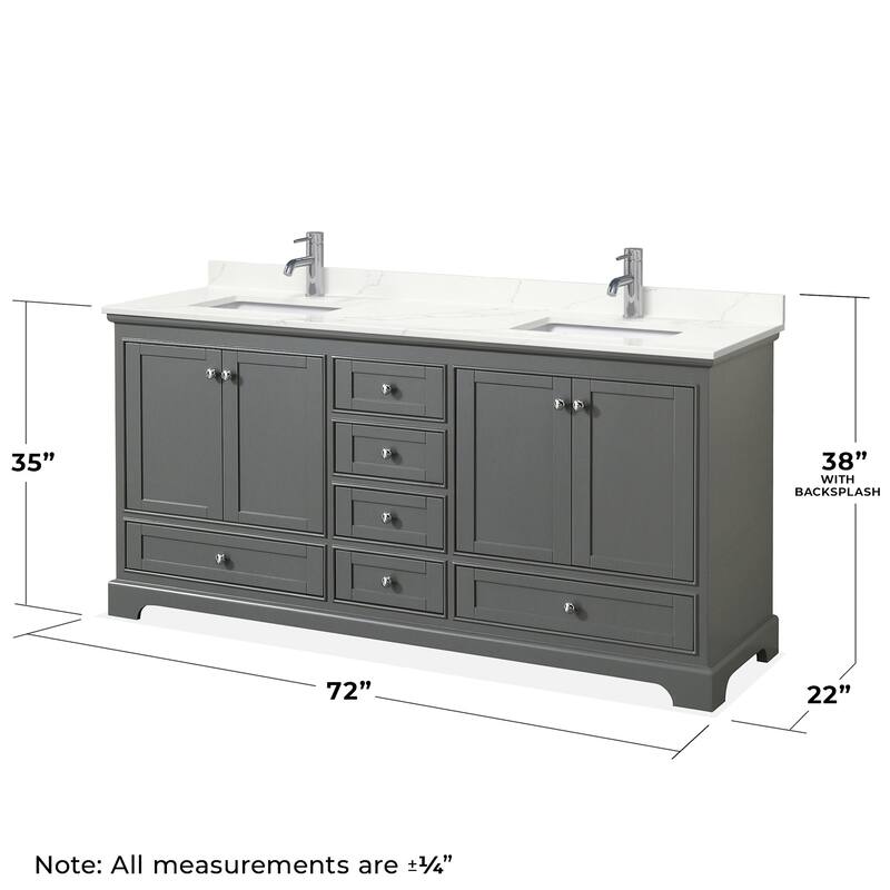 Wyndham Collection WCS202072D-QTZ-UNSM70 Deborah 72" Free Standing