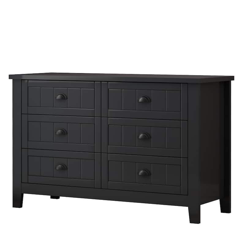 47'' Wide Modern Style 6 Drawer Dresser,Wood Dressers & Chest of Drawers,Bedroom Dresser