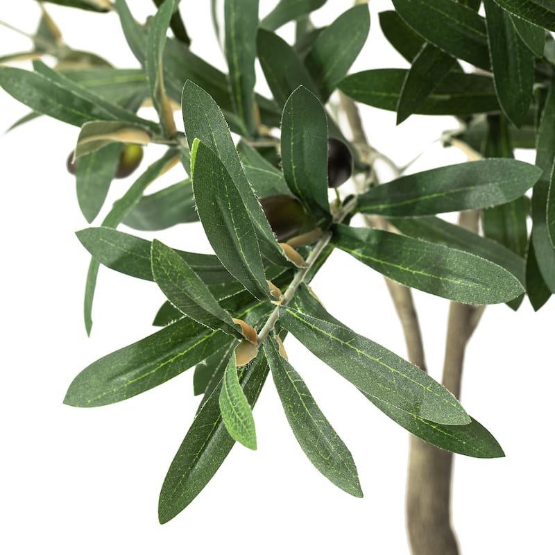 Glitzhome Real Touch Olive Artificial Tree With Black Pot