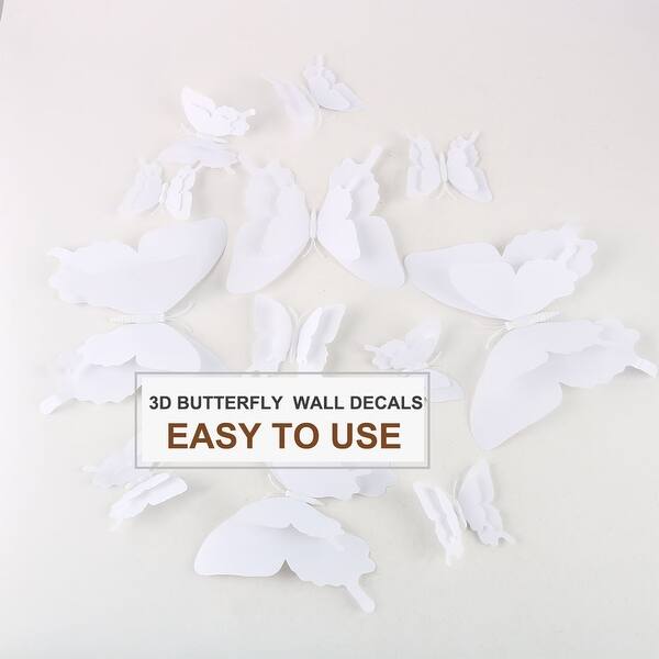 Shop 24pcs 3d Butterfly Wall Stickers Decal Sticker For Room