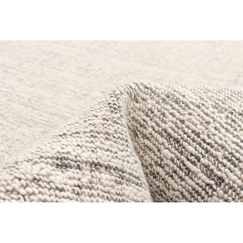 ECARPETGALLERY Hand Tufted Timeless Cream Wool Rug - 5'5 x 7'7