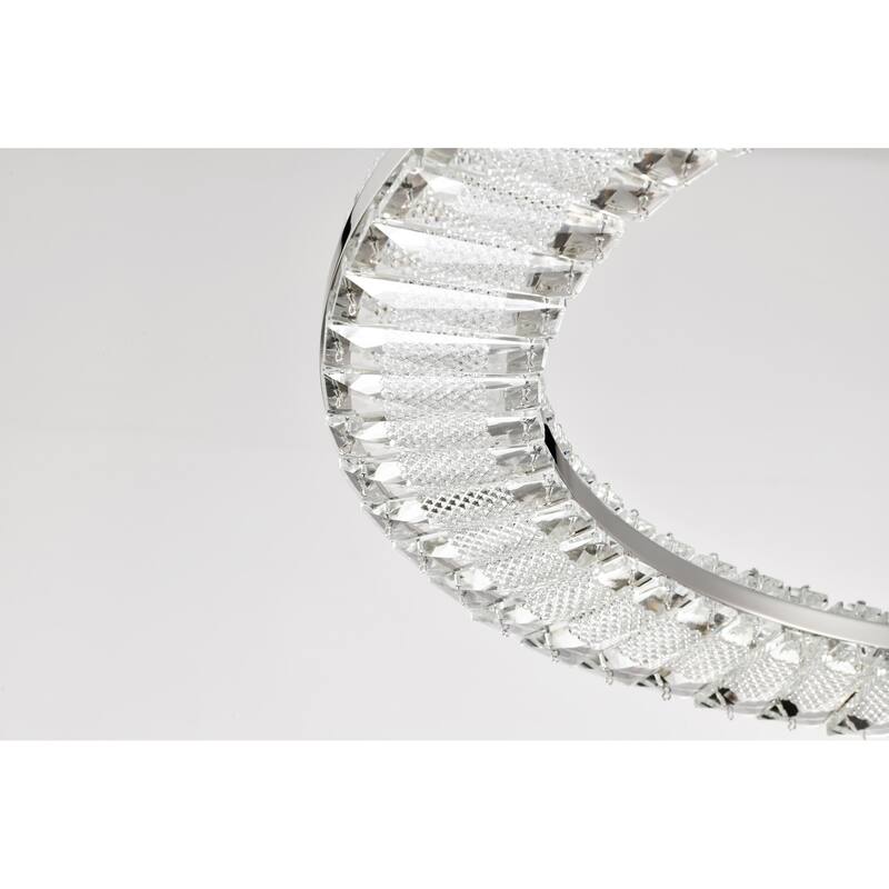 Nova LED 23 Inch Round Pendant Polished Nickel Finish K9 Crystal - Polished Nickel