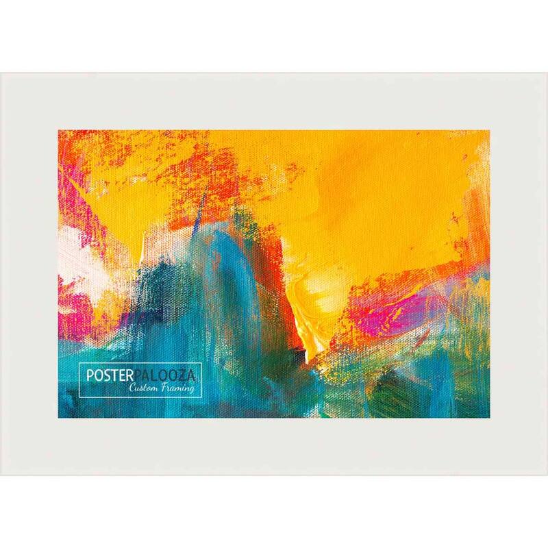 9x11 Contemporary White Complete Wood Picture Frame with UV Acrylic