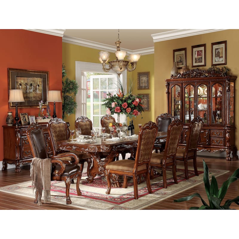 Anastasia Cherry Oak Dining Table with Trestle Pedestal