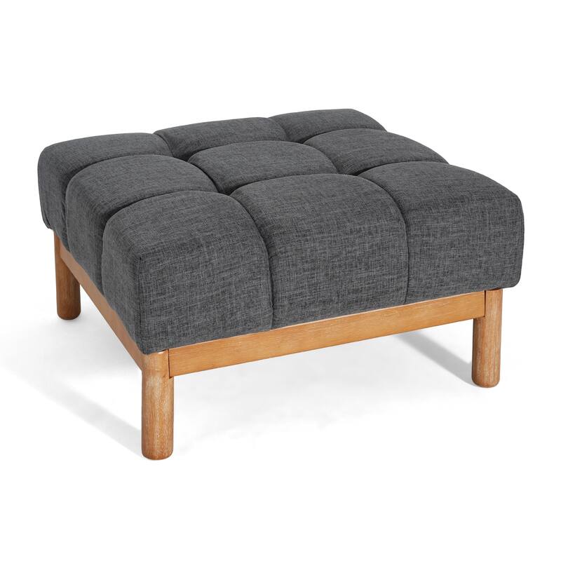 Christopher Knight Home - Biscuit Modern Upholstered Tufted Ottoman with Deep Cushion Design