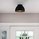 preview thumbnail 1 of 4, Hunter Erling 1-Light Medium Flush Mount Ceiling Light - Modern - Hallway, Bathroom, Entry, Laundry Room - Damp Rated! 1-Light - Matte Black