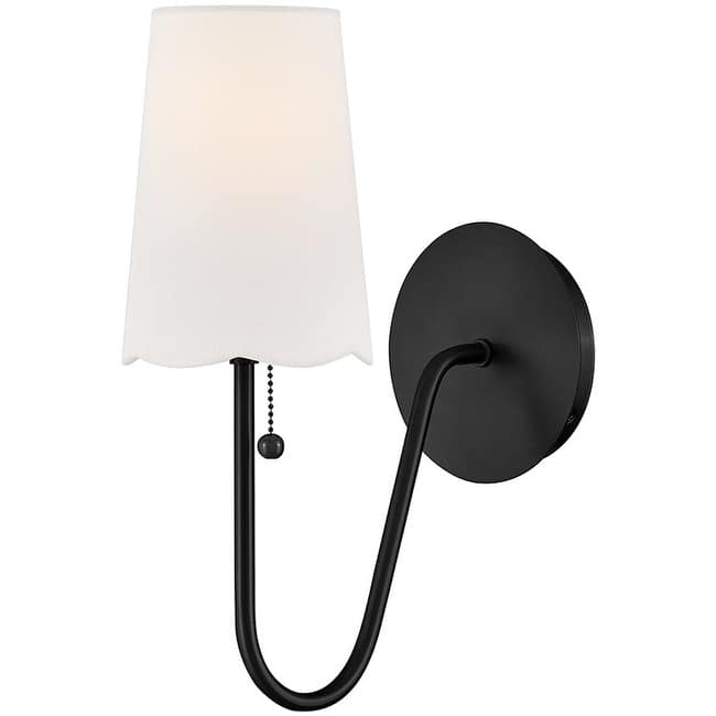 Lark 84380 Bliss 1 Light 15" Tall Wall Sconce with Off-White Linen