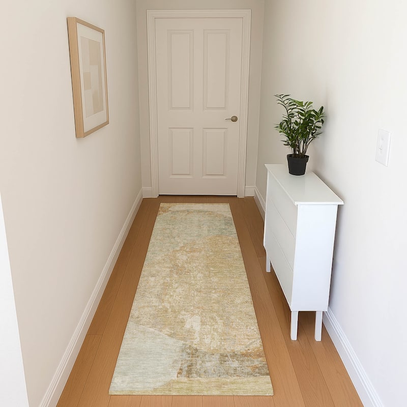 Premium Washable Super Soft Abstract Modern Mayfield Rug - Taupe - 2'3" x 7'6"