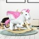 preview thumbnail 2 of 3, Plush Rocking Unicorn with Musical Lullaby, Soft Seat, and Sturdy Frame for Kids