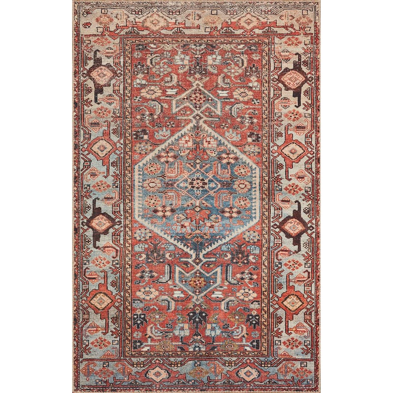 Alexander Home Dhanya Traditional Distressed Printed Area Rug