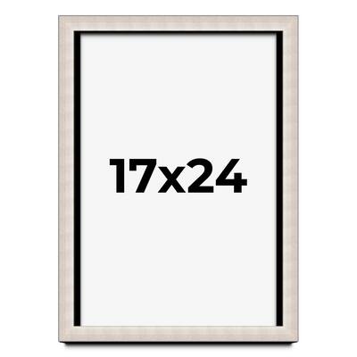 17x24 Shadow Box Frame Silver Real Wood Contemporary Shadowbox Display Frame UV Acrylic Front Acid Free Backing and Hardware