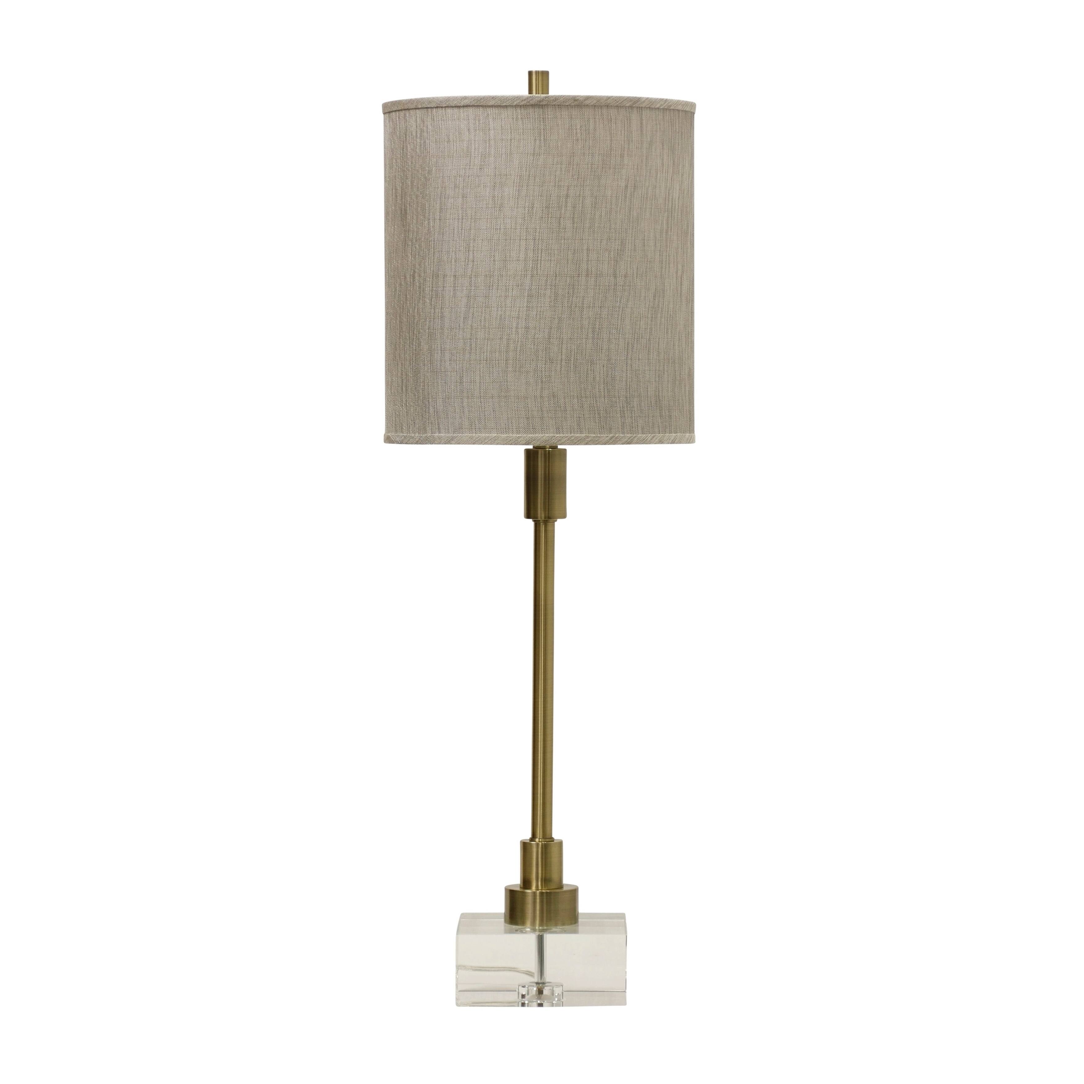 Harp & Finial Lenox 1light Gold Plating Table Lamp with Crystal Base
