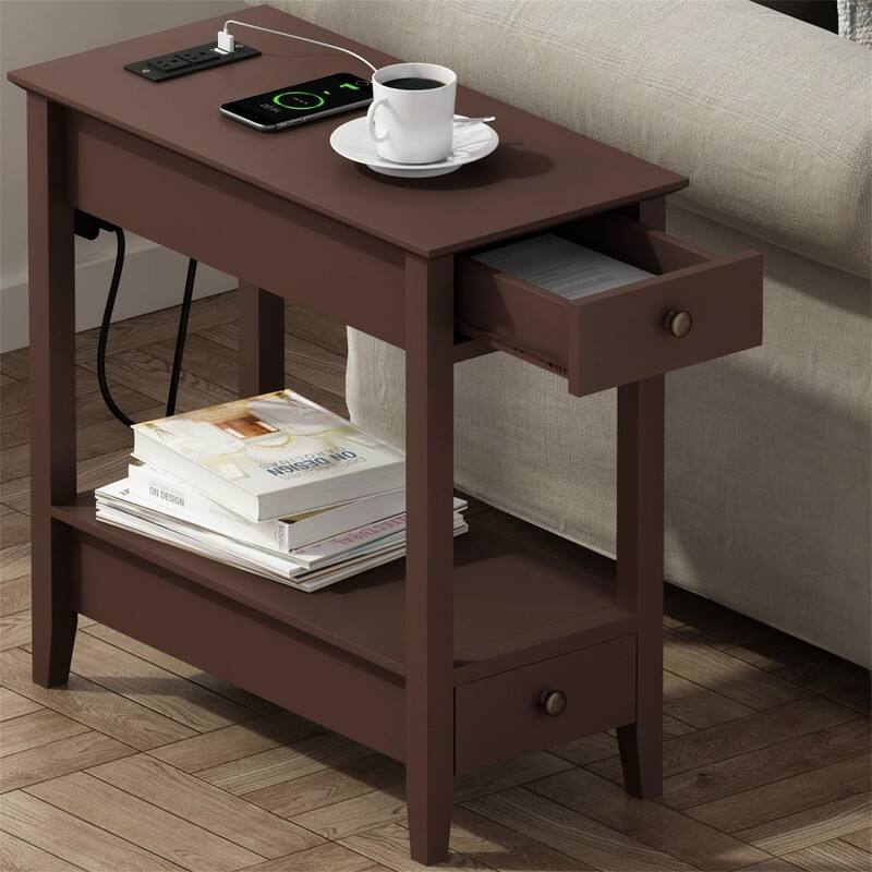 Side Table with Charging Station