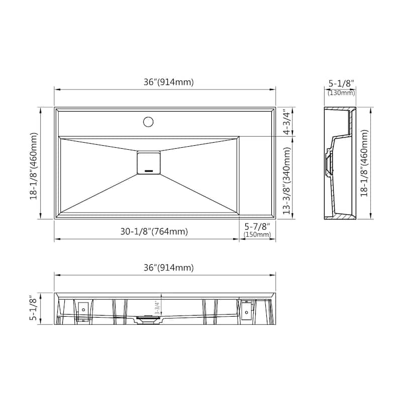 Stafford 36" Single Bathroom Sink