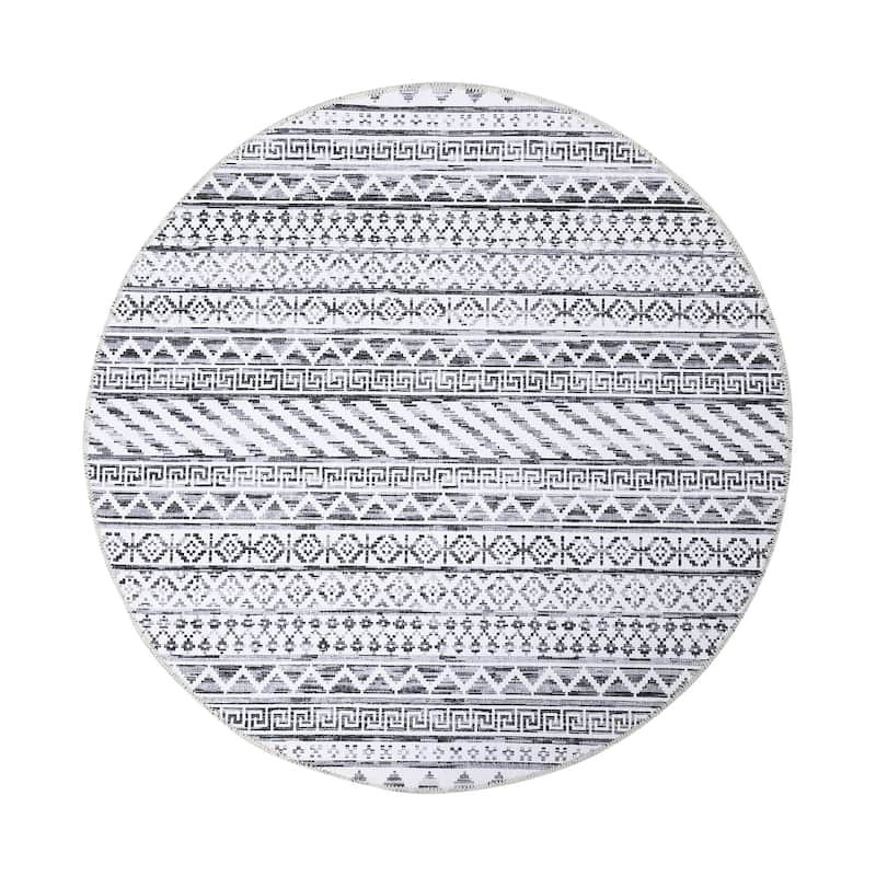 Garvee Moroccan Geometric Machine Washable Area Rug
