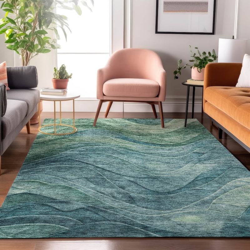 Premium Washable Super Soft Modern Waves Mayfield Rug