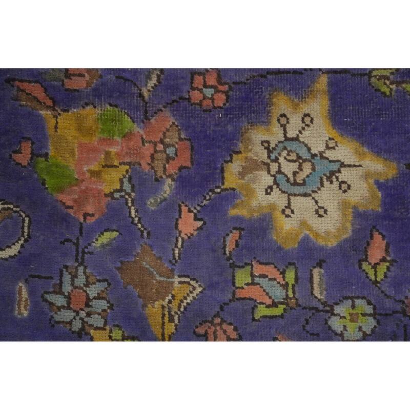 Hand Knotted Oriental 100% Wool Carpet Traditional Floral Purples Tabriz Area Rug - 12' 8'' X 9' 8''
