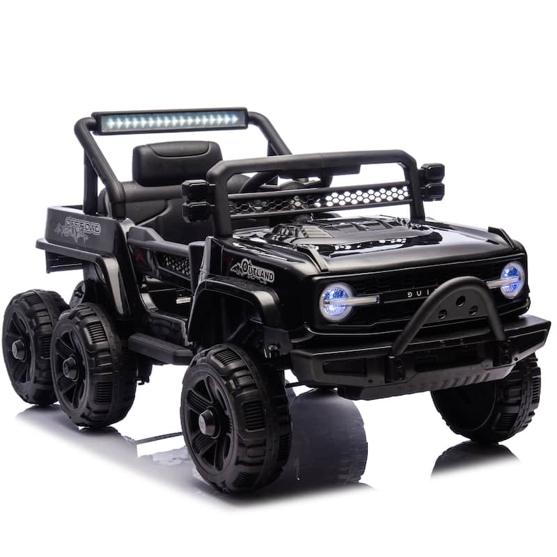 12V Kids Ride On 6-Wheel Electric Truck Car W/Parents Control ,Six-Wheel Suspension,Four motors,Power Display,Searchlight