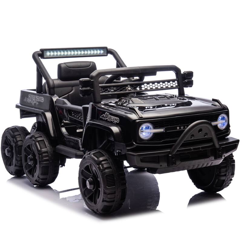 12V Kids Ride On 6-Wheel electric truck car W/Parents Control ,Six-Wheel Suspension,Four motors,Power display,Searchlight