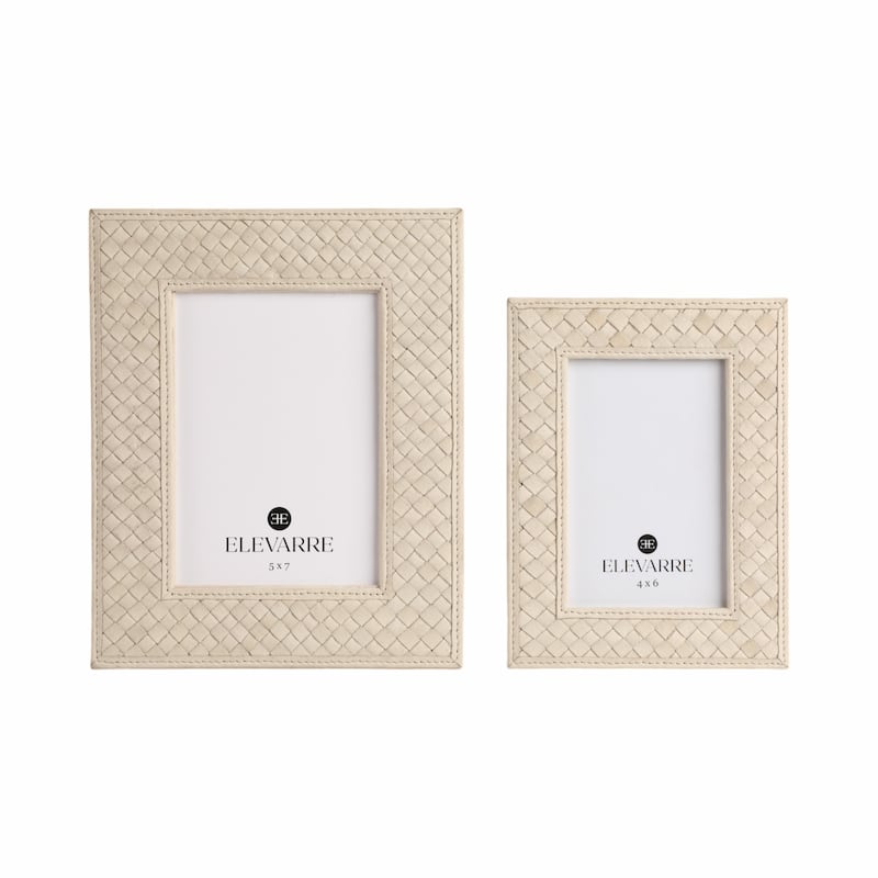 Decorative Photo Frame with Basketweave Texture for Home Decor