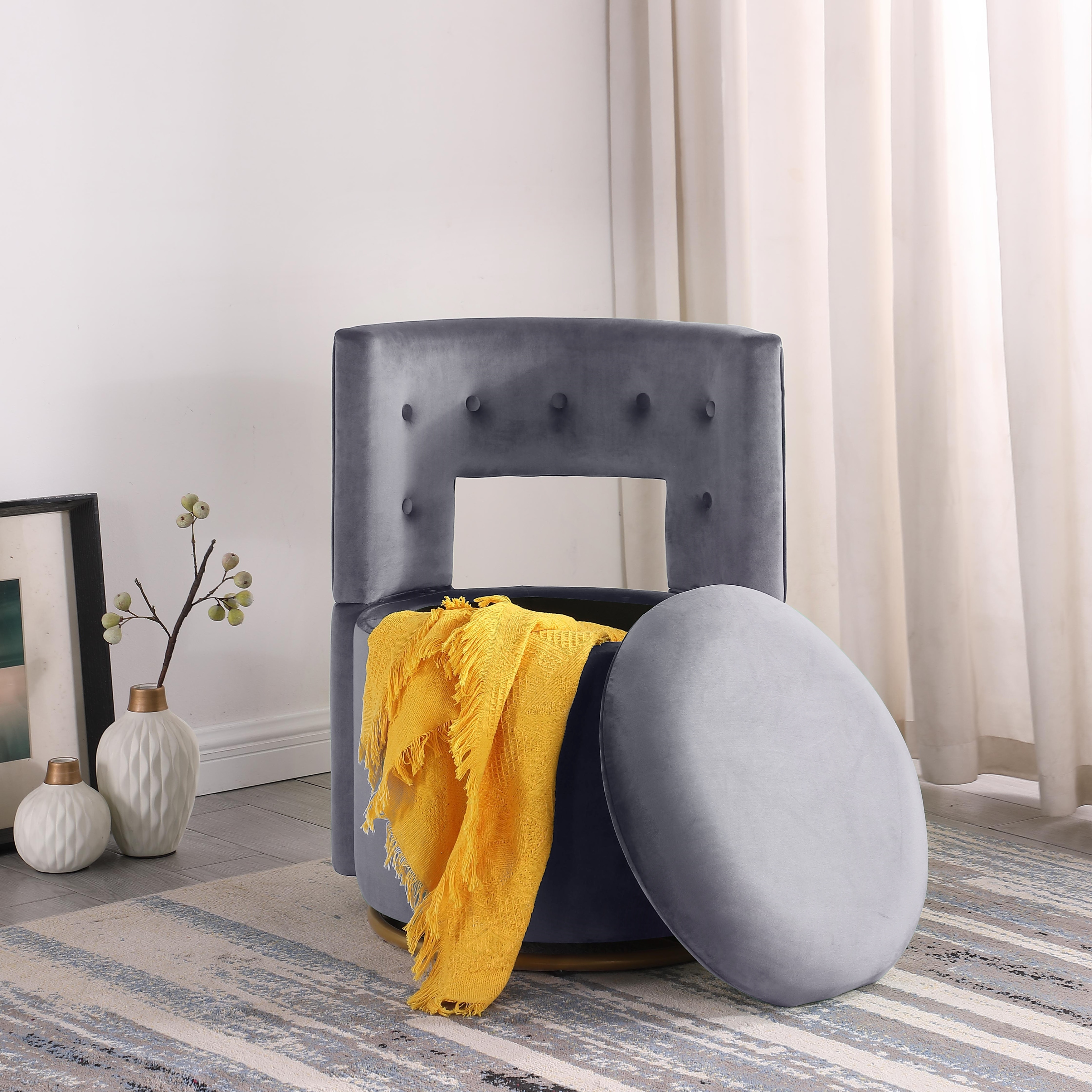 dressing table chair grey velvet 360掳 Swivel Accent with Storage Function, Armless Barrel Chair with Gold Metal Base for Living Room, - Bed Bath & Beyond Men-Shirt-Sizechart