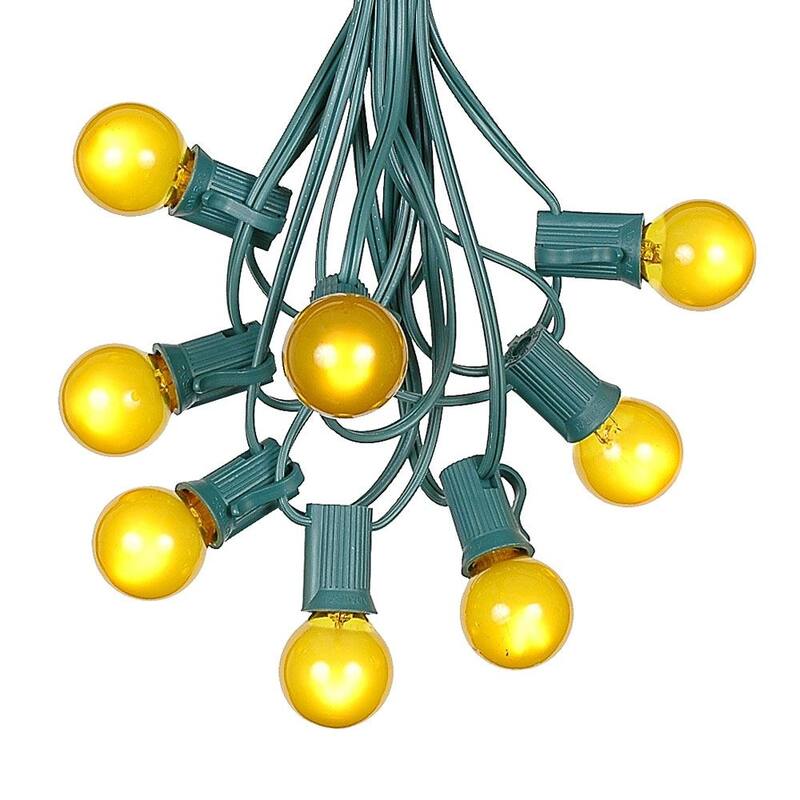 25 Foot G30 Outdoor Globe Patio String Lights - Set of 25 G30 Bulbs - Yellow