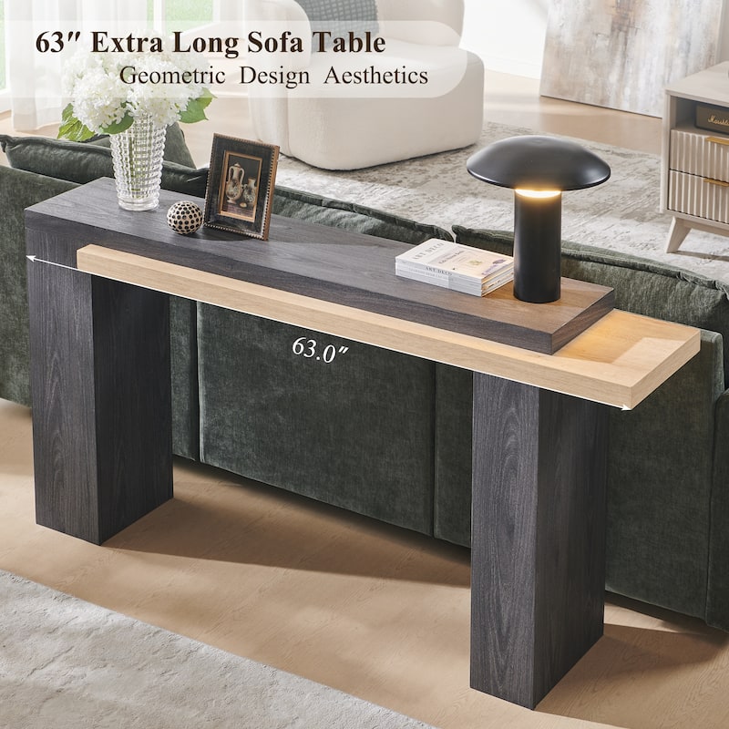 Modern Entryway Table, Wood Sofa Table Behind The Couch, Narrow Table